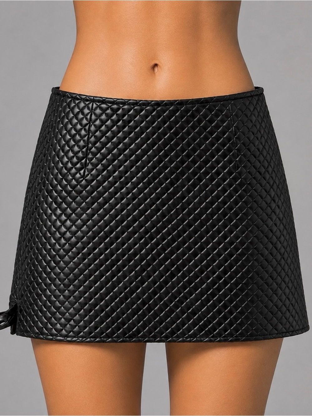 Quilted Lightweight Black Short Mini Skirt sz L